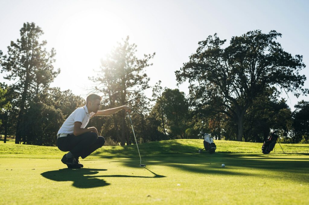 Man playing golf on the public golf course