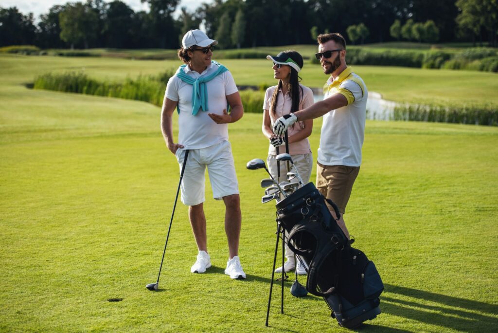 People playing golf